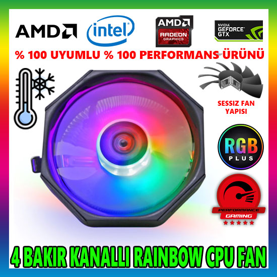 Snowman M400 Rainbow CPU Soğutucu Fan Snowman M400 Rainbow CPU Soğutucu Fan